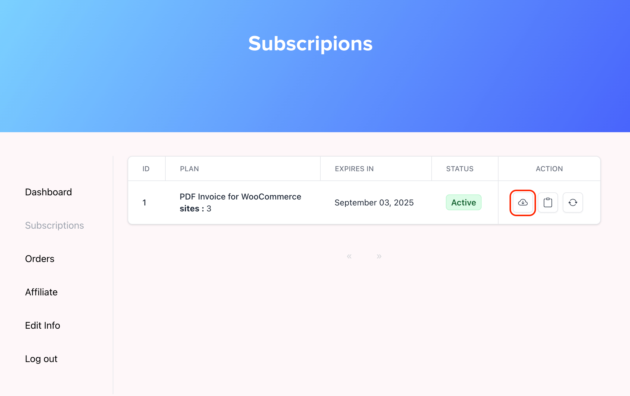 Subscription file download