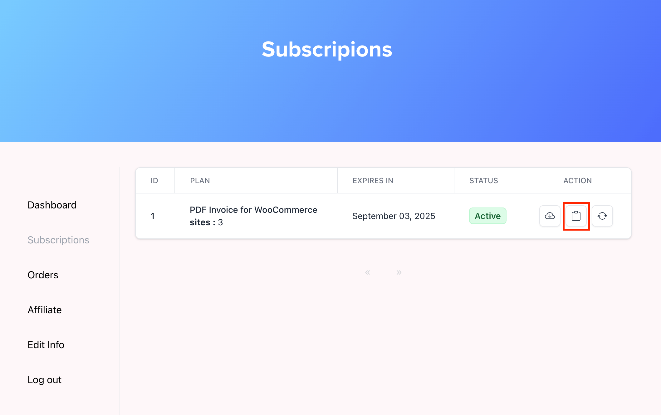 Copy Subscription License