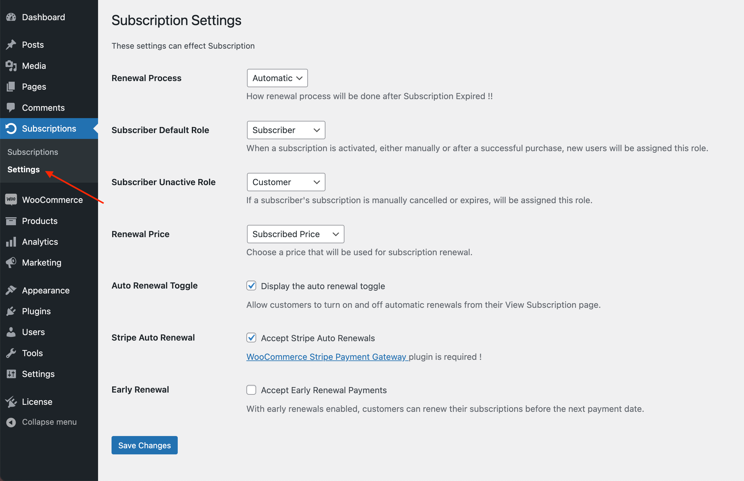 Invoice Settings